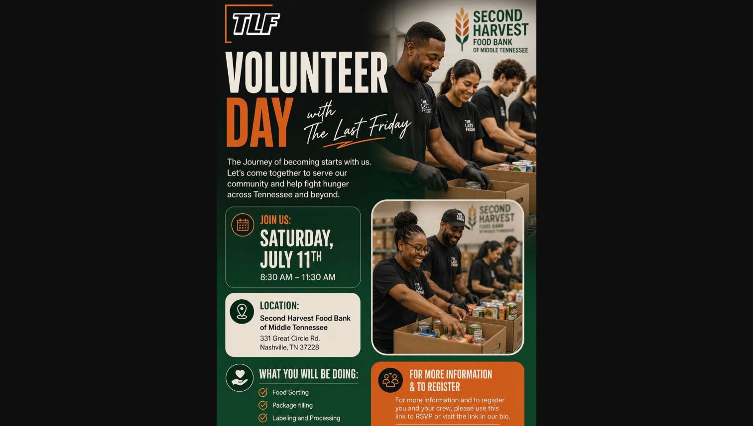 Pack with Purpose volunteer day flyer